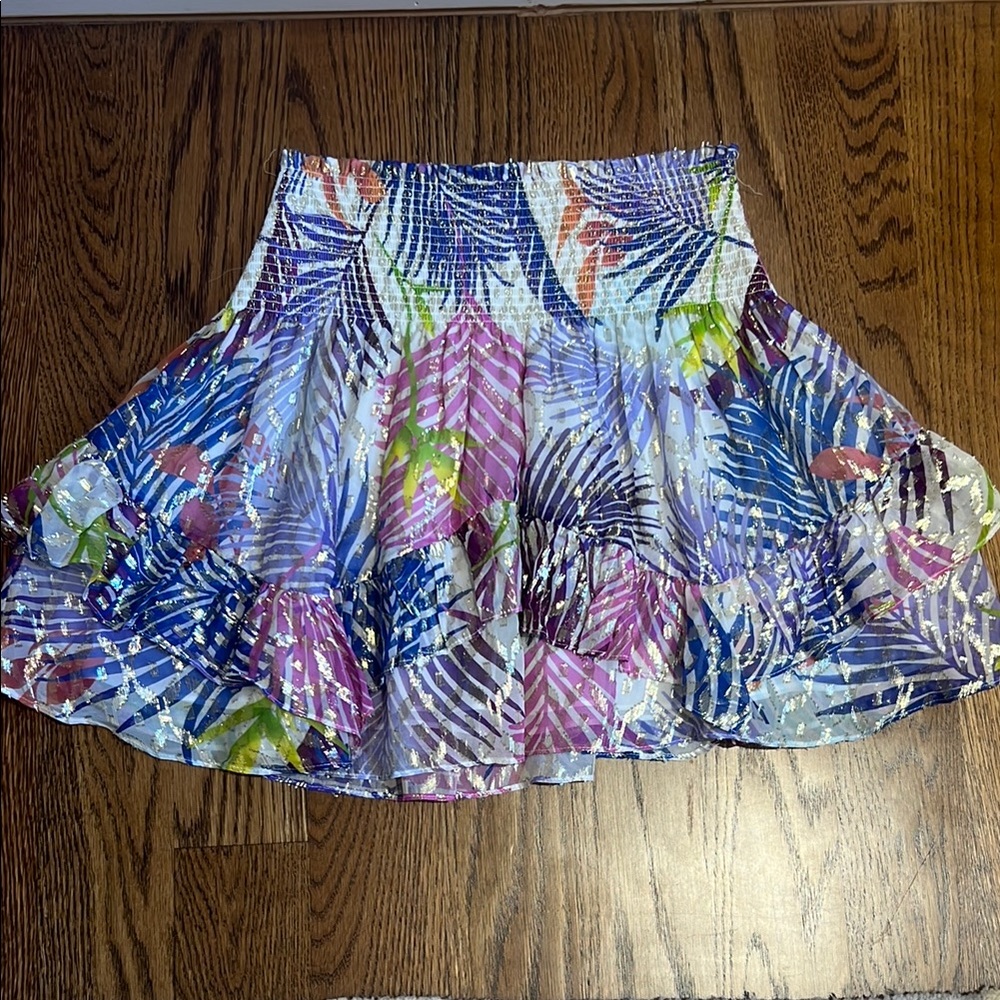 Ramy Brook Resort Bubble Mini Skirt in Blue and Purple